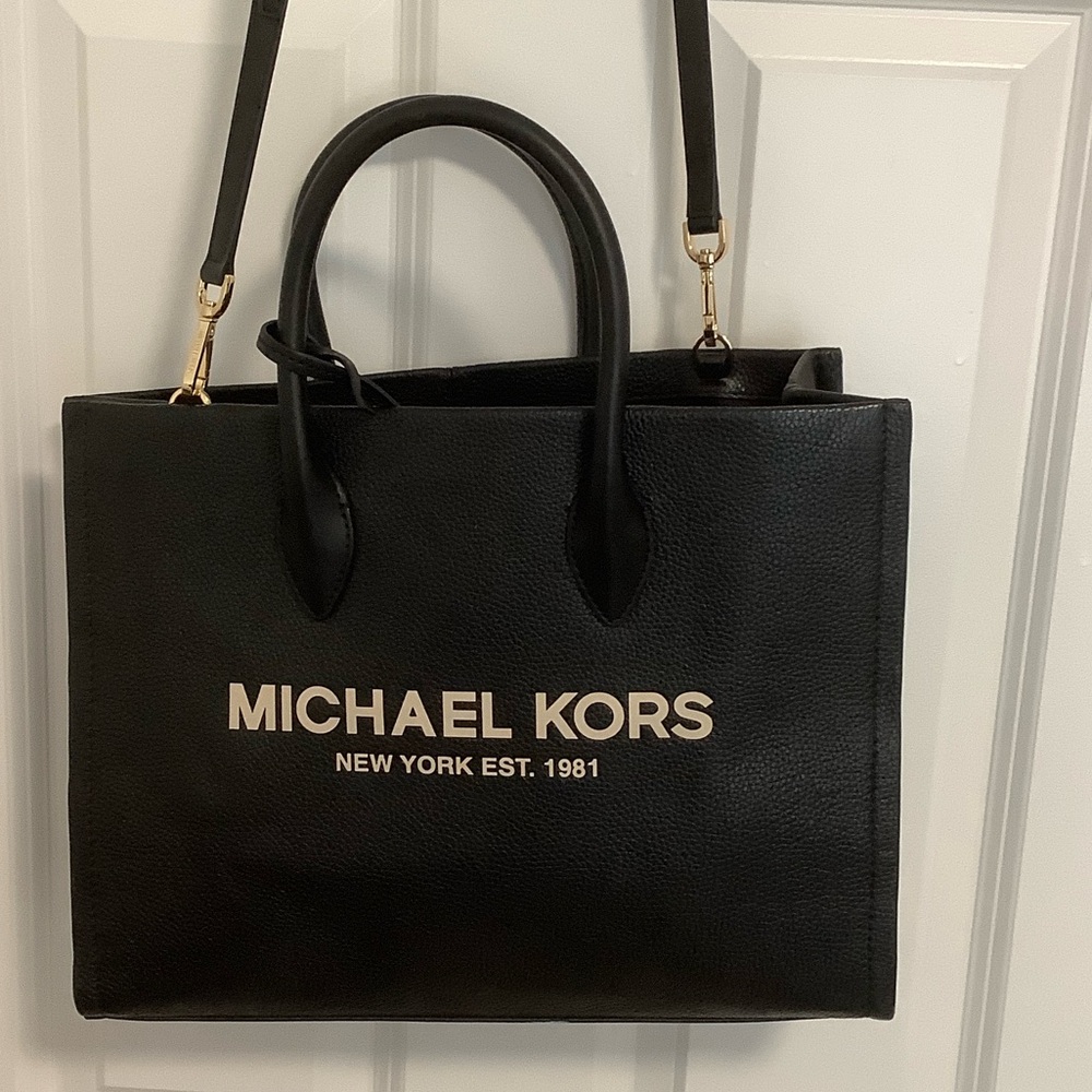 Michael Kors Black Leather Mirella Tote